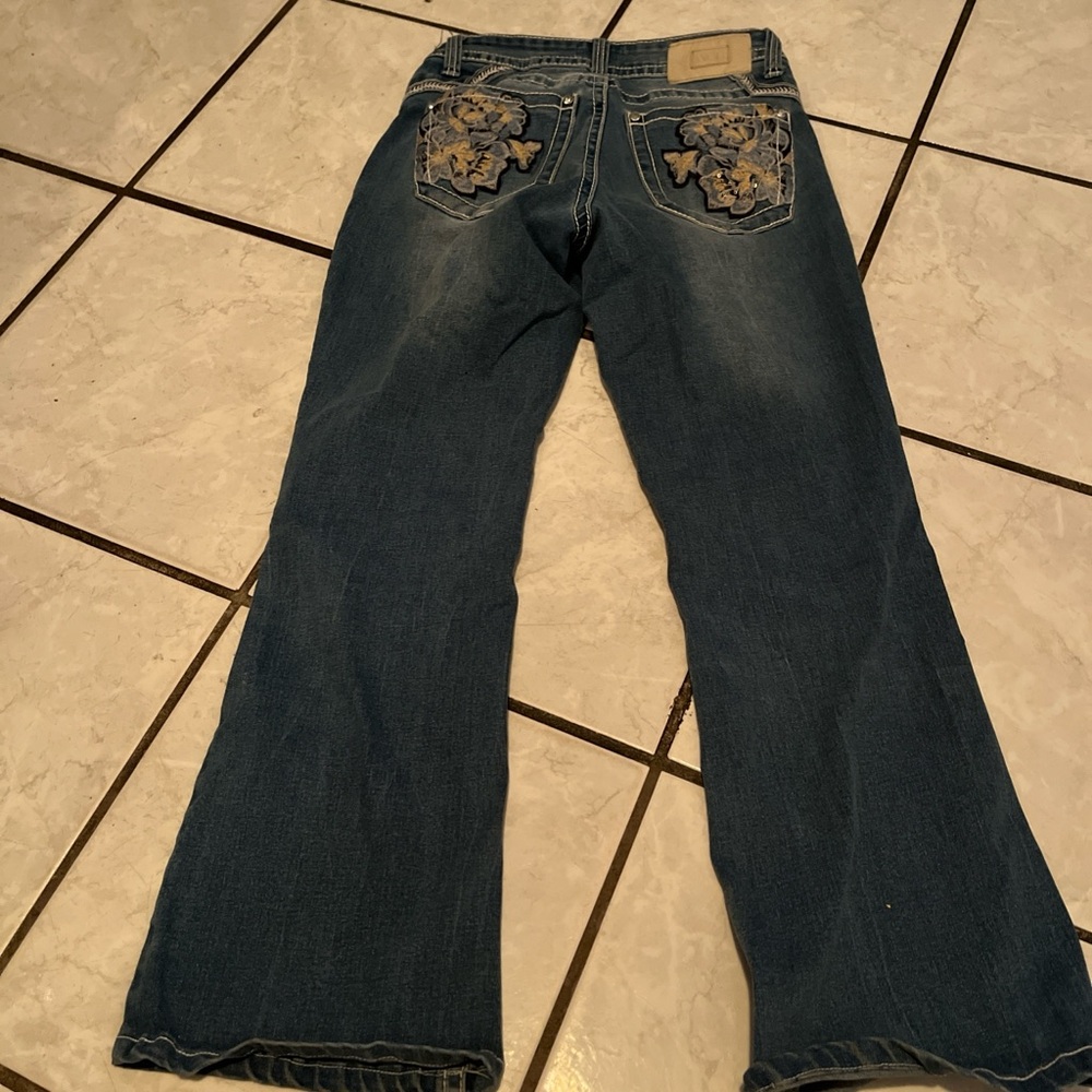 Embroidered Blue Women's Jeans